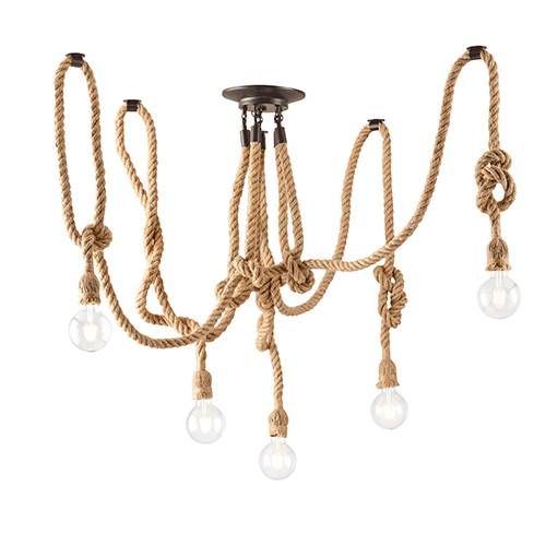 Plafonnier E27 LUCE DESIGN Noir Chanvre ROPE - I-ROPE-PL5