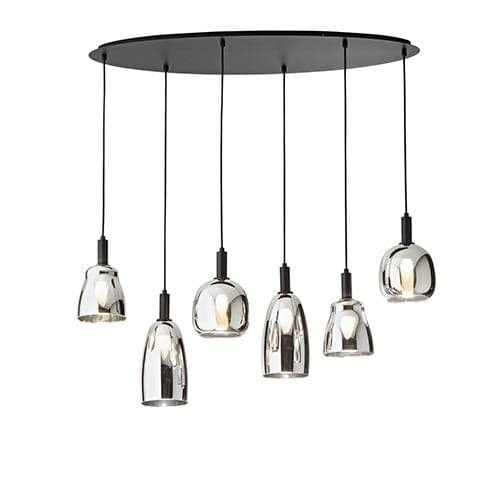 Suspension E14 LUCE DESIGN Noir Chrome WEIZEN - I-WEIZEN-S6