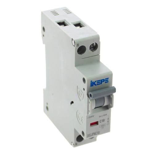 IKEPE Disjoncteur 10A Ph+N courbe C 4.5kA 230V - vue de dessus