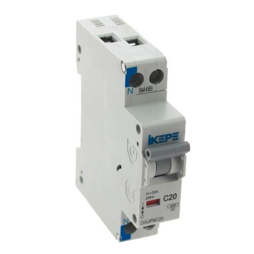 Disjoncteur IKEPE 20A Ph+N courbe C 4.5kA 230V - photo vue de dessus