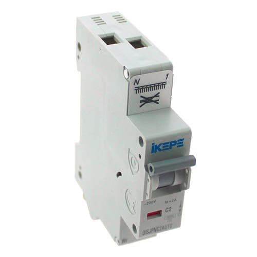 Disjoncteur IKEPE 2A auto Ph+N courbe C 4.5kA 230V - vue de dessus