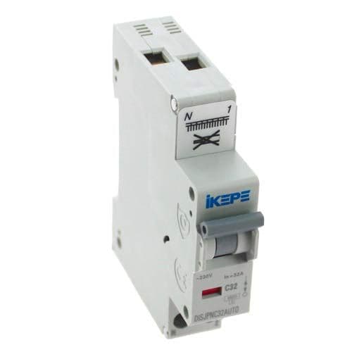 Disjoncteur IKEPE 32A auto Ph+N courbe C 4.5kA 230V - vue de dessus