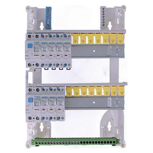Tableau électrique pré équipé Ikepe à vis 2 rangées 40A 7 disjoncteurs - photo de l'intérieur du tableau