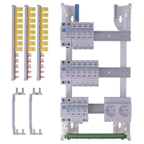 Tableau électrique pré équipé auto 3 rangées 3ID 63A 12 disjoncteurs IKEPE