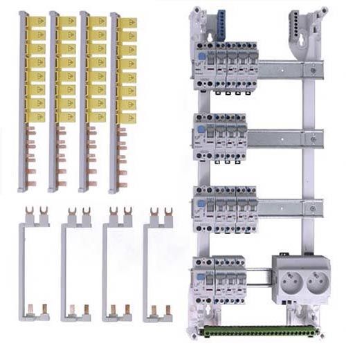 Composants tableau électrique pré-équipé à vis avec prise 4 rangées 4ID 63A 14 disjoncteurs