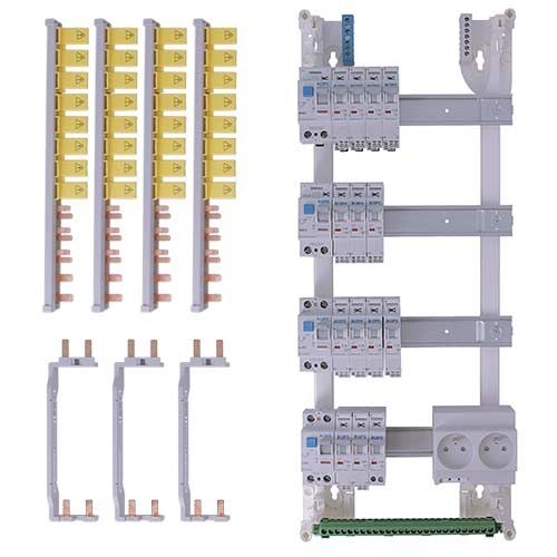 Tableau électrique pré équipé auto 4 rangées 2ID 40A 2ID 63A 14 disjoncteurs IKEPE