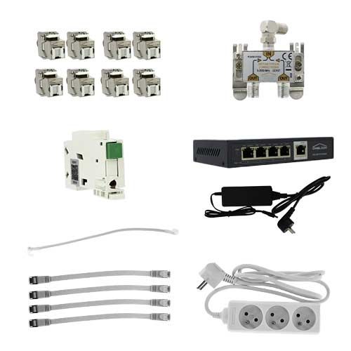 IKEPE Coffret de communication Grade 3TV Home connect M - 8RJ45 - détail des équipements