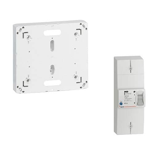 Disjoncteur d'abonné monophasé 60A 500mA différentiel instantané Legrand Baco + Platine Legrand Drivia 13 et 18 modules