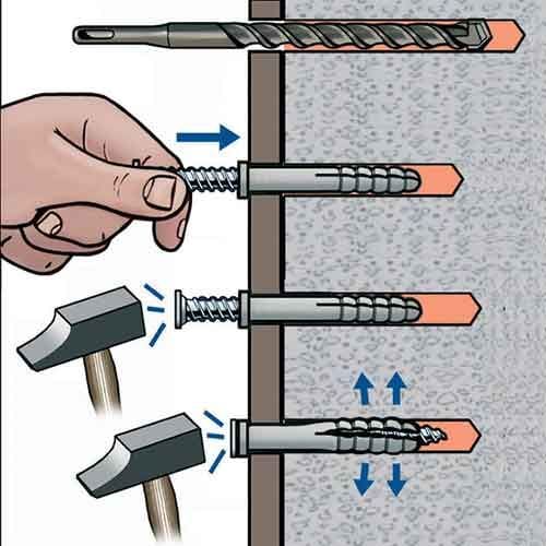 Ces chevilles à frapper Tap-vis 6x28 ING FIXATIONS se posent facilement à travers l'élément que vous souhaitez fixer sur un support plein.