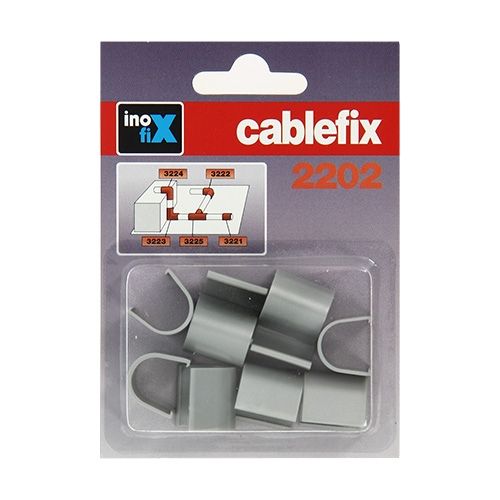 INOFIX Cablefix Accessoires droits 10,5 x 10 mm pour gaine adhésive - Gris métallisé