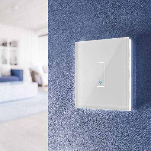 IOTTY Interrupteur WIFI simple connecté tactile en verre blanc - LSWE21W