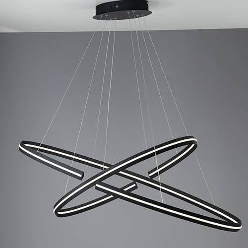 Suspension LED LUCE DESIGN 88W Noir CLARKE - LED-CLARKE-S120