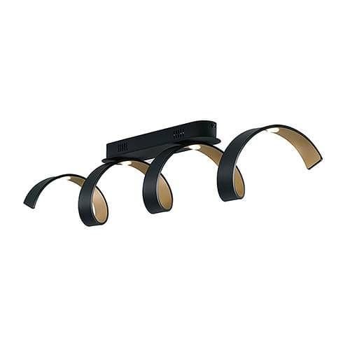 Plafonnier LED LUCE DESIGN 20W Noir or HELIX - LED-HELIX-PL4C NER