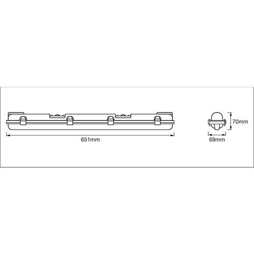 Dimensions de la réglette module LED Ledvance