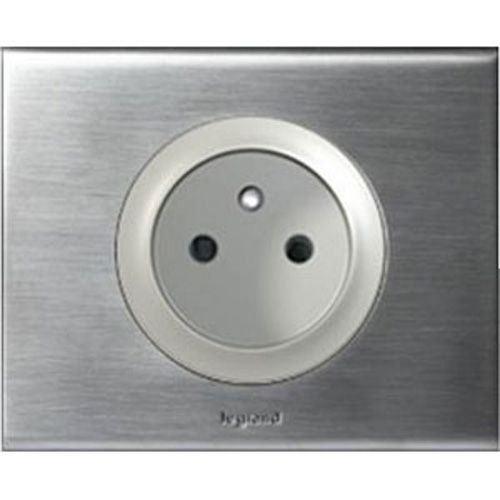 LEGRAND Céliane Prise de courant 2P+T - Inox Brossé