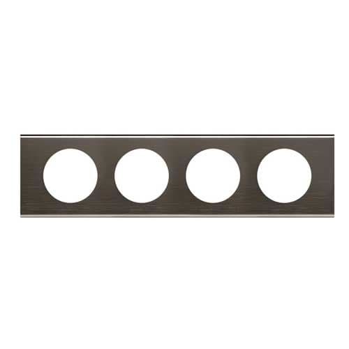 LEGRAND Céliane Plaque Matières 4 postes Black nickel - 069034