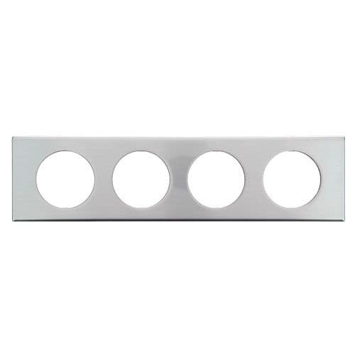 LEGRAND Céliane Plaque - Métal - 4 postes 71mm Inox brossé