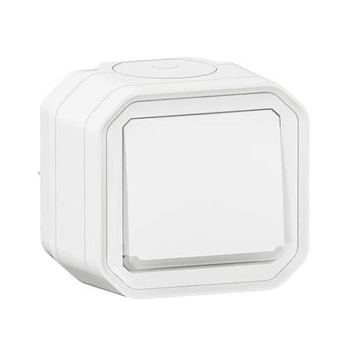 Bouton poussoir complet blanc à voyant lumineux Legrand Plexo gamme étanche