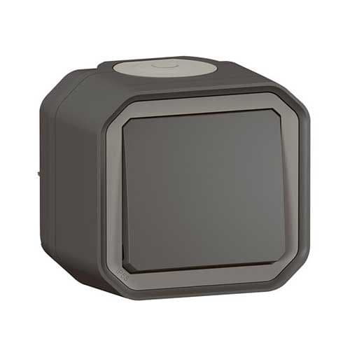 Bouton poussoir complet étanche anthracite Legrand Plexo