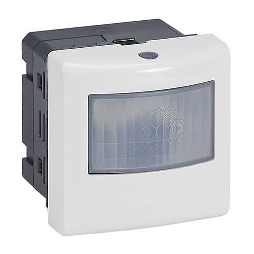 Détecteur de mouvement infrarouge 2 fils sans neutre 100W LED blanc Legrand Mosaic