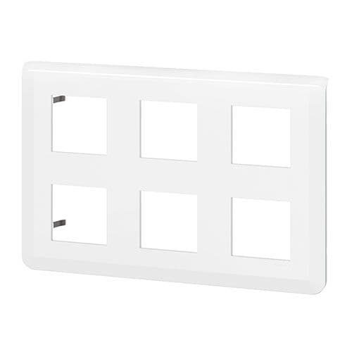 Plaque horizontale 6 postes blanc LEGRAND Mosaic