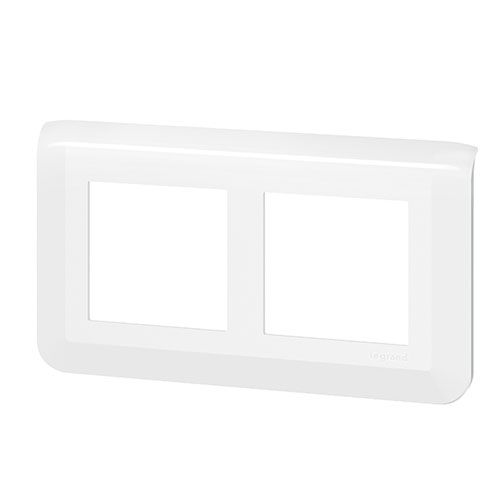 Plaque double horizontale entraxe 57 blanc LEGRAND Mosaic