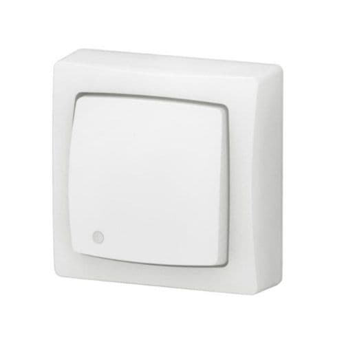 Interrupteur lumineux 3 en 1 Legrand saillie coloris blanc - vue de profil