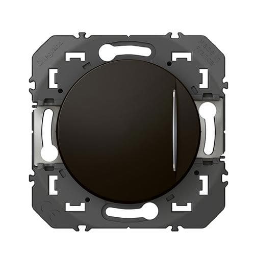 Bouton poussoir lumineux noir mat Legrand Dooxie - vue de face