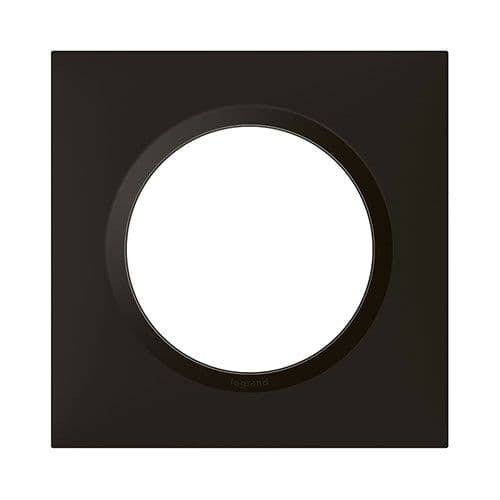 Plaque de finition 1 poste noir mat Legrand Dooxie - vue de face