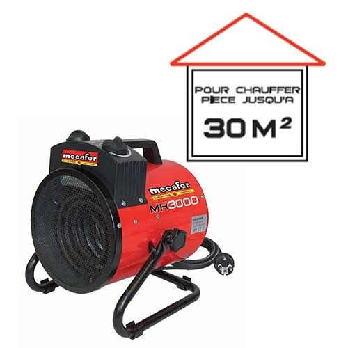 MECAFER Chauffage de chantier 3000W soufflant électrique - MH3000