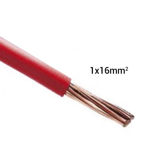 Fil électrique rigide H07VR 16mm² rouge - Prix au mètre