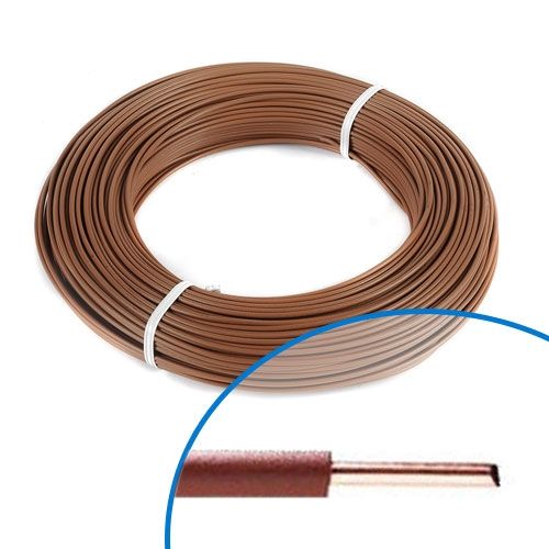 Fil électrique rigide H07VU 1.5mm² marron - Couronne de 100m