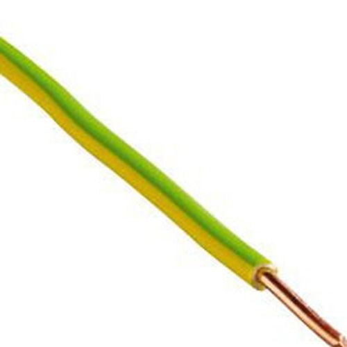 Fil électrique rigide H07VU 2.5mm² vert/jaune - Couronne de 100m