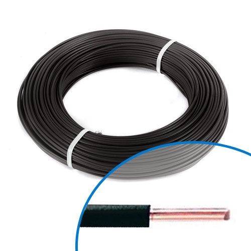 Fil électrique rigide H07VU 2.5mm² noir - Couronne de 100m