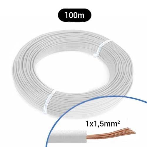 Fil électrique souple H07VK 1.5² blanc MIGUELEZ - Couronne de 100m