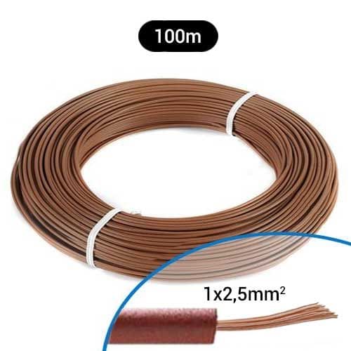 Fil électrique souple H07VK 2.5² marron MIGUELEZ - Couronne de 100m