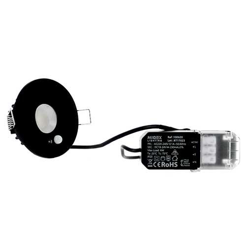 MIIDEX Spot LED Esa encastrable BBC à détection IR 6W 510lm CCT noir garantie 5 ans