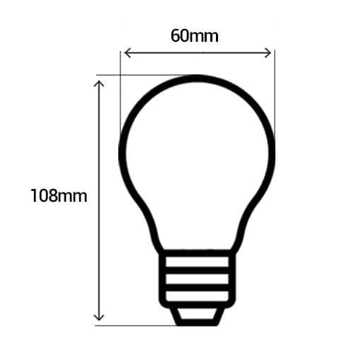 Ampoule LED E27 Miidex 5W 470LM 3000K bulb standard - schéma avec dimensions