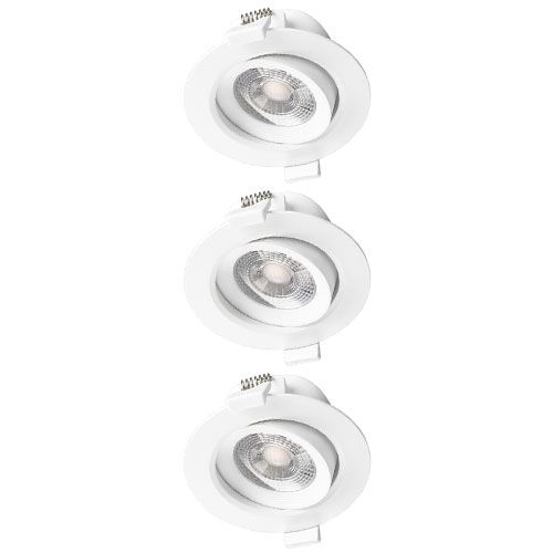 Lot de 3 spot LED MIIDEX encastrables orientables blanc