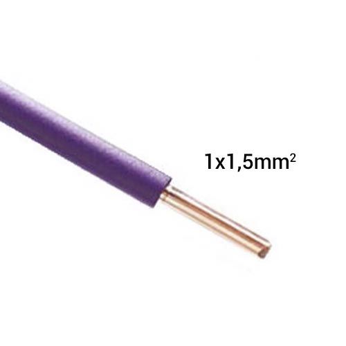 Fil électrique rigide HO7VU 1.5² violet - Couronne de 100m