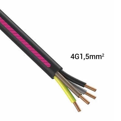 Câble électrique RO2V 4G1.5² N/M/G/VJ NEXANS - Couronne de 50m