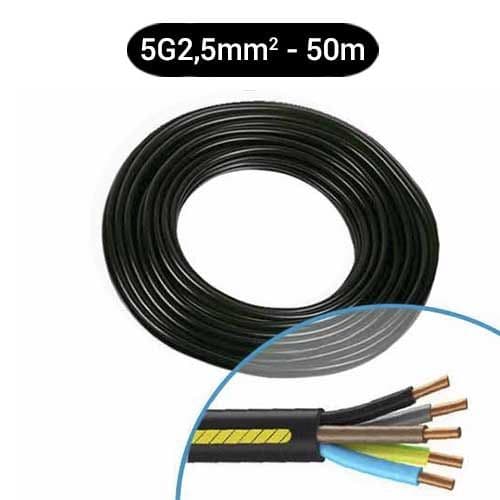 Câble électrique R02V 5G2.5² G/N/M/B/VJ - Couronne de 50m