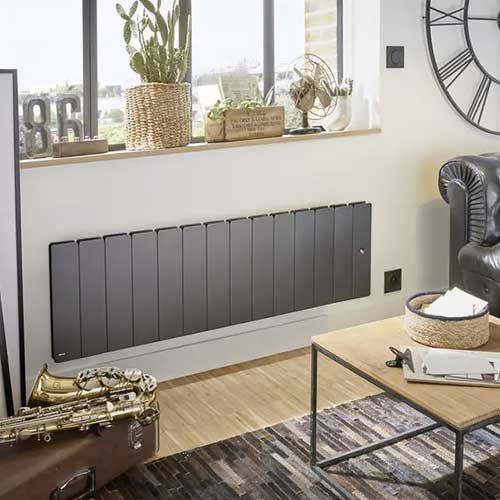 Radiateur à inertie fonte bas Gris 1500W NOIROT Fontea - DCN3505SEHS_x000D_