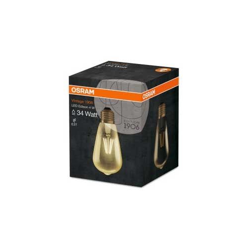 OSRAM Ampoule LED filament Edison or édition 1906 E27 230V 4W 380m