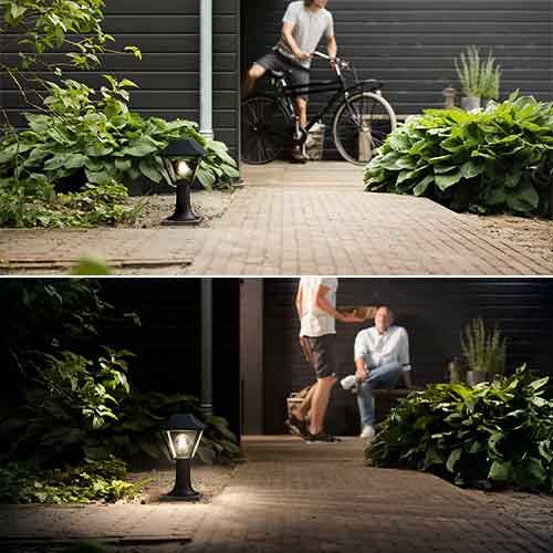 Borne d'éclairage extérieure PHILIPS MyGarden Alpenglow E27 60W noir - 1649630PN