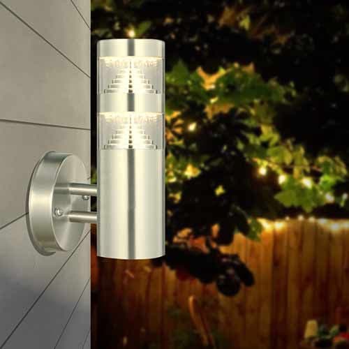 Applique extérieure LED montante 230V 9W 1000lm 4000K inox