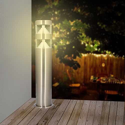 Borne d'éclairage extérieure LED 230V 9W 1000lm 3000K 40cm inox