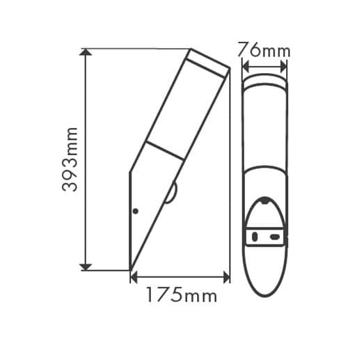 Dimensions de l'applique LED torche