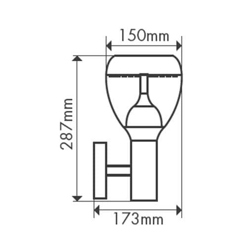 Dimensions applique extérieure