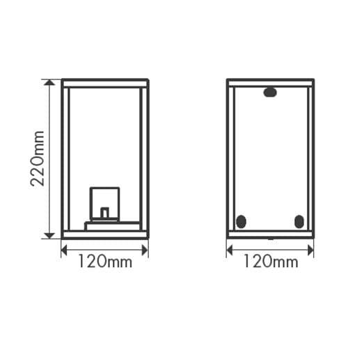 Applique extérieure LED 230V 7W 800lm 2700K anthracite - Dimensions